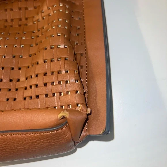 Vince Camuto Brown Woven Leather Crossbody - Picture 8 of 8